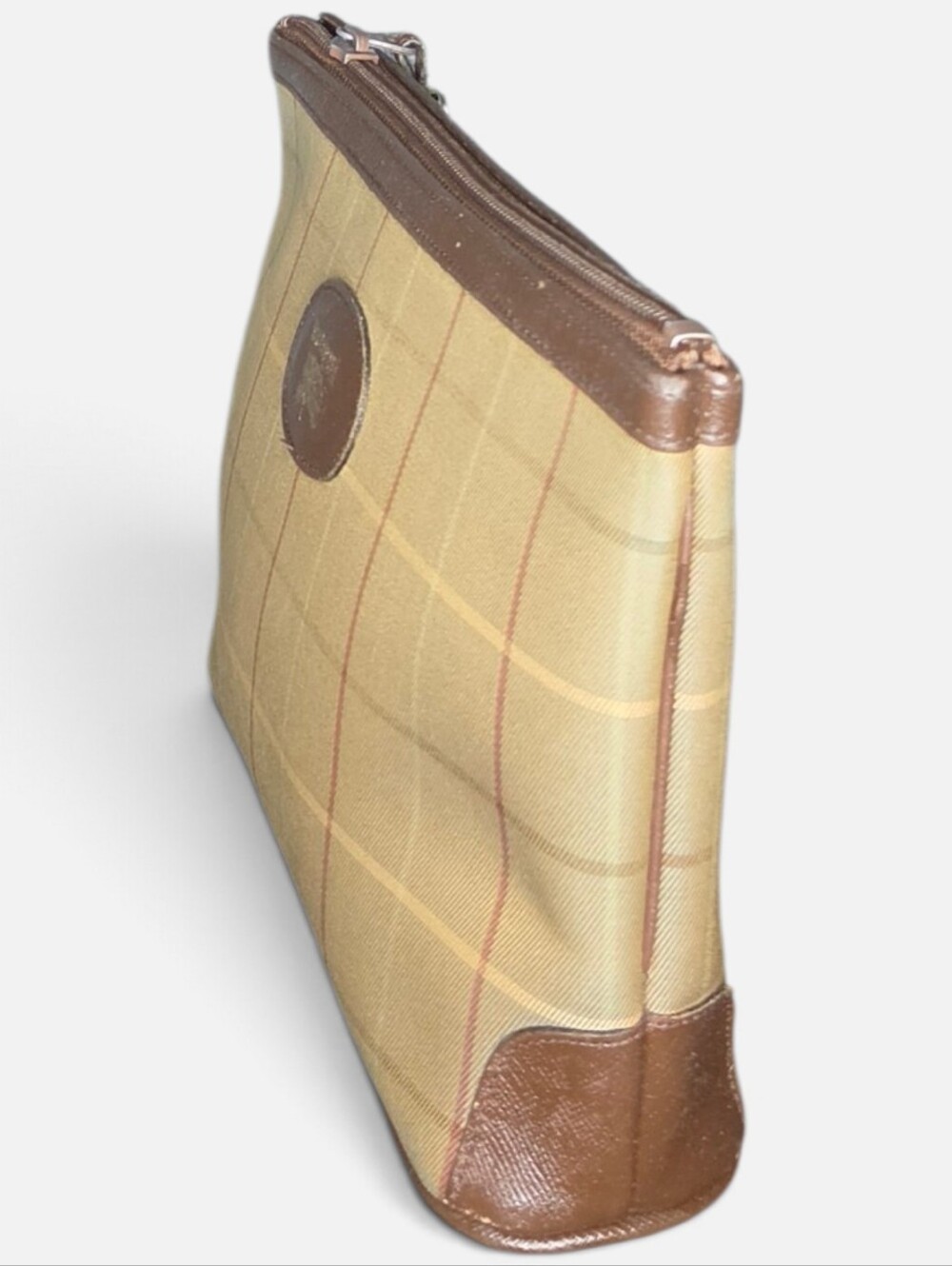 Burberry-Brown Nova Check Clutch Bag Canvas - Picture 4 of 8